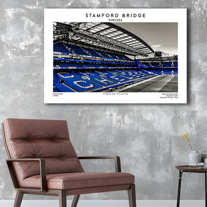 Stamford Bridge, Chelsea Stadium Wall Art Print, Premier League Fans, Canvas Print Wall Art, Man Cave Gift