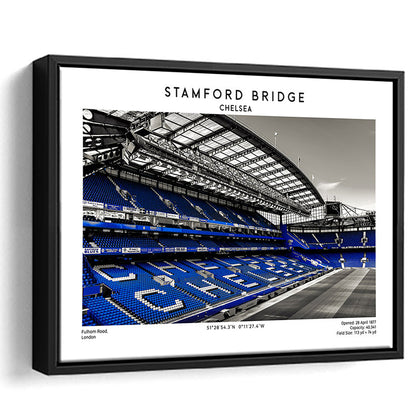 Stamford Bridge, Chelsea Stadium Wall Art Print, Premier League Fans, Framed Canvas Print Wall Art