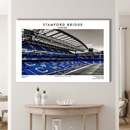 Stamford Bridge, Chelsea Stadium Wall Art Print, Premier League Fans, Canvas Print Wall Art, Man Cave Gift
