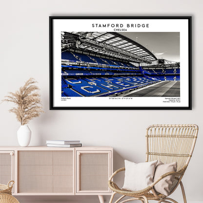 Stamford Bridge, Chelsea Stadium Wall Art Print, Premier League Fans, Framed Canvas Print Wall Art