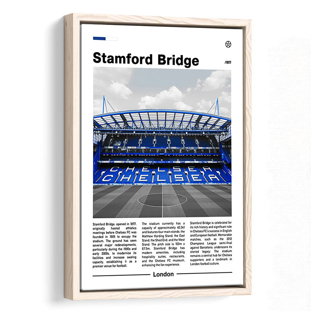 Stamford Bridge Print, Chelsea Stadium Wall Art, Soccer Lovers, Framed Canvas Prints Wall Art
