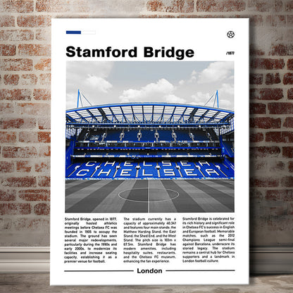 Stamford Bridge Print, Chelsea Stadium Wall Art, Soccer Lovers, Canvas Prints Wall Art, Man Cave Decor