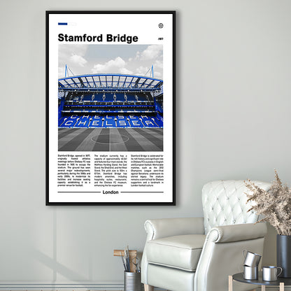 Stamford Bridge Print, Chelsea Stadium Wall Art, Soccer Lovers, Framed Canvas Prints Wall Art
