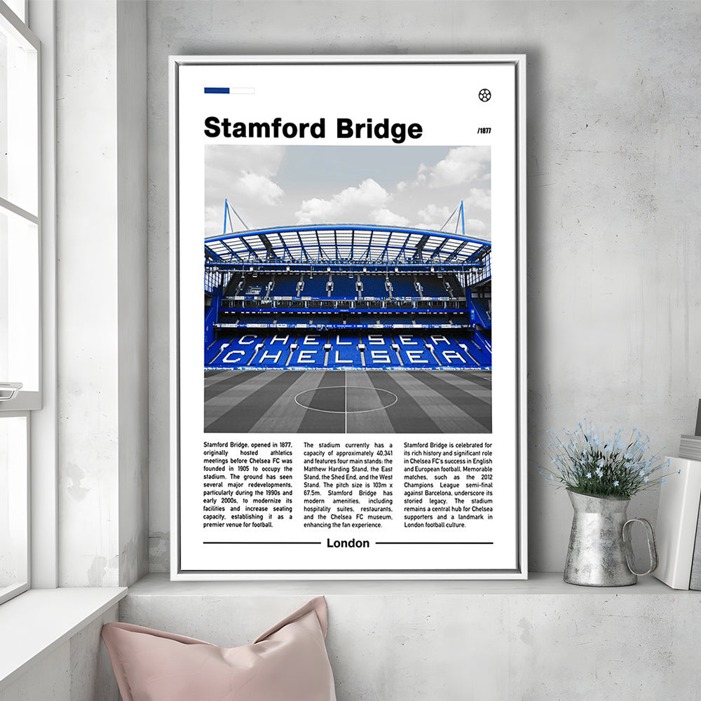 Stamford Bridge Print, Chelsea Stadium Wall Art, Soccer Lovers, Framed Canvas Prints Wall Art