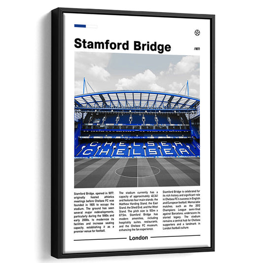 Stamford Bridge Print, Chelsea Stadium Wall Art, Soccer Lovers, Framed Canvas Prints Wall Art