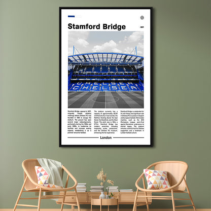Stamford Bridge Print, Chelsea Stadium Wall Art, Soccer Lovers, Framed Canvas Prints Wall Art