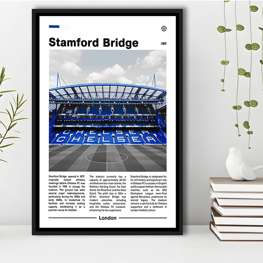 Stamford Bridge Print, Chelsea Stadium Wall Art, Soccer Lovers, Framed Canvas Prints Wall Art