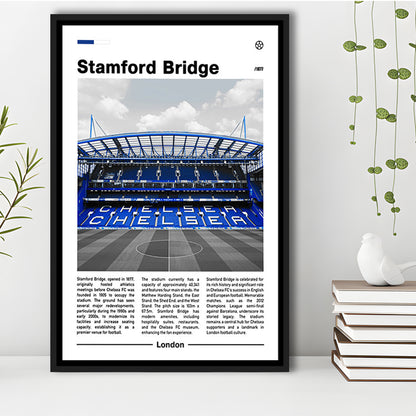 Stamford Bridge Print, Chelsea Stadium Wall Art, Soccer Lovers, Framed Canvas Prints Wall Art