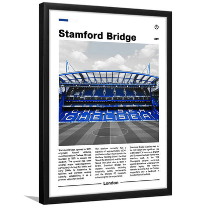 Stamford Bridge Print, Chelsea Stadium Wall Art, Soccer Lovers, Framed Art Prints Wall Decor