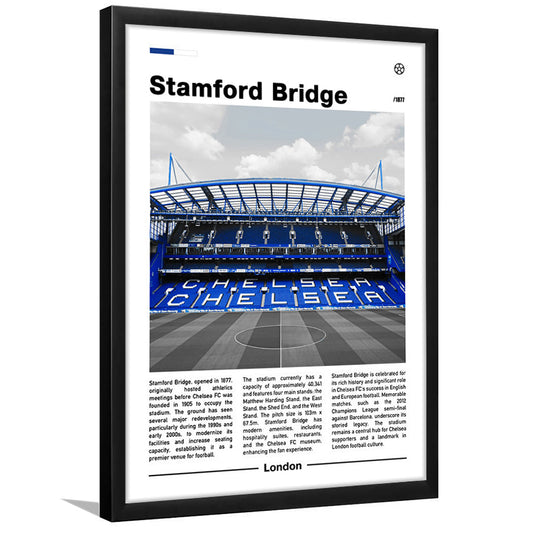 Stamford Bridge Print, Chelsea Stadium Wall Art, Soccer Lovers, Framed Art Prints Wall Decor