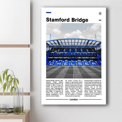 Stamford Bridge Print, Chelsea Stadium Wall Art, Soccer Lovers, Canvas Prints Wall Art, Man Cave Decor
