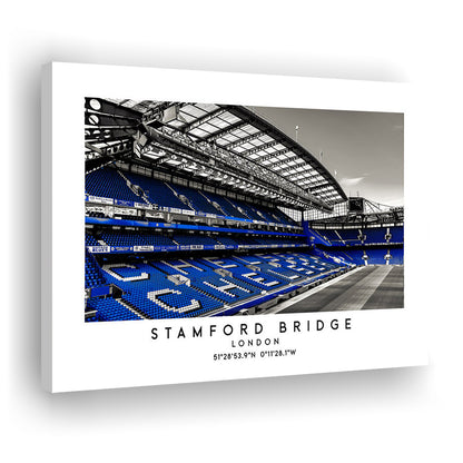 Stamford Bridge Stadium, Chelsea Home Ground Wall Art Print, Premier League Fans, Canvas Print Wall Art, Man Cave Gift