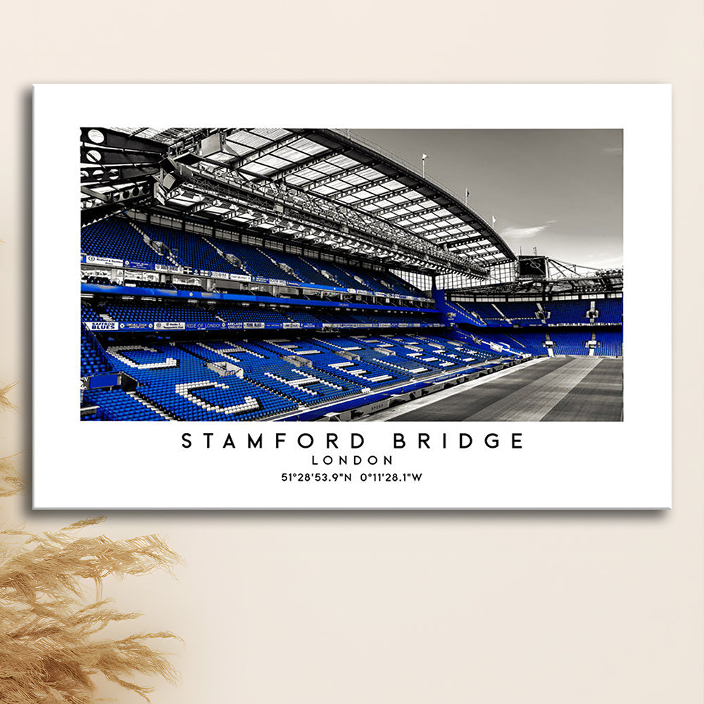 Stamford Bridge Stadium, Chelsea Home Ground Wall Art Print, Premier League Fans, Canvas Print Wall Art, Man Cave Gift
