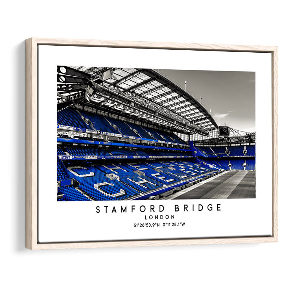 Stamford Bridge Stadium, Chelsea Home Ground Wall Art Print, Premier League Fans, Framed Canvas Print Wall Art