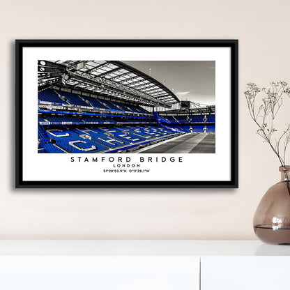 Stamford Bridge Stadium, Chelsea Home Ground Wall Art Print, Premier League Fans, Framed Canvas Print Wall Art