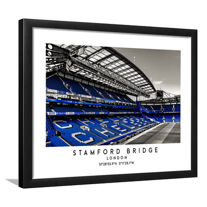 Stamford Bridge Stadium, Chelsea Home Ground Wall Art Print, Premier League Fans, Framed Art Print Wall Decor