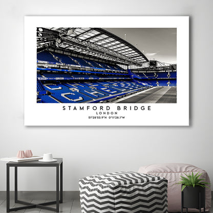 Stamford Bridge Stadium, Chelsea Home Ground Wall Art Print, Premier League Fans, Canvas Print Wall Art, Man Cave Gift