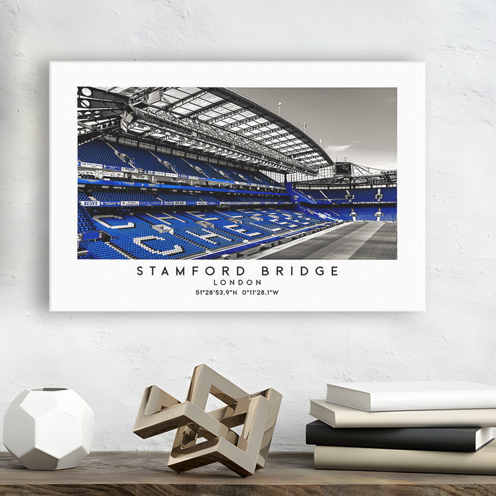 Stamford Bridge Stadium, Chelsea Home Ground Wall Art Print, Premier League Fans, Canvas Print Wall Art, Man Cave Gift
