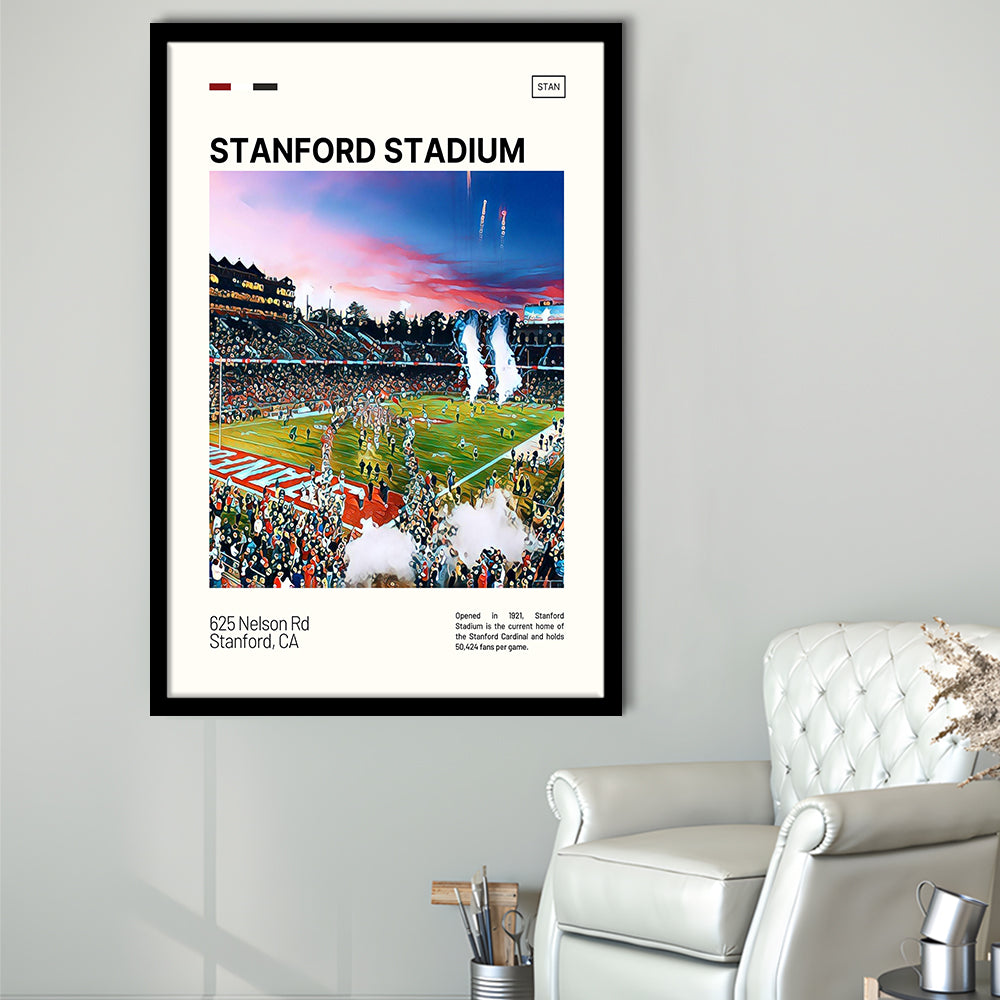 Stanford Stadium Print, Stanford Cardinal Stadium Art, Gifts for him, Sport Art, Framed Art Print Wall Decor