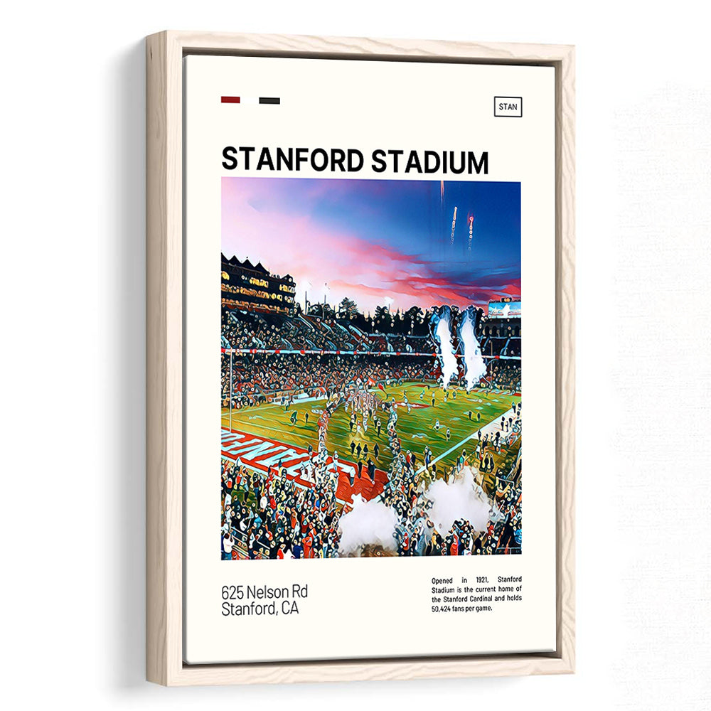 Stanford Stadium Print, Stanford Cardinal Stadium Canvas Art, Man Cave Gift, Floating Framed Canvas Print Wall Art