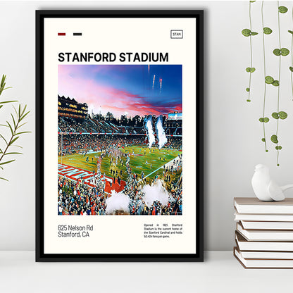 Stanford Stadium Print, Stanford Cardinal Stadium Canvas Art, Man Cave Gift, Floating Framed Canvas Print Wall Art
