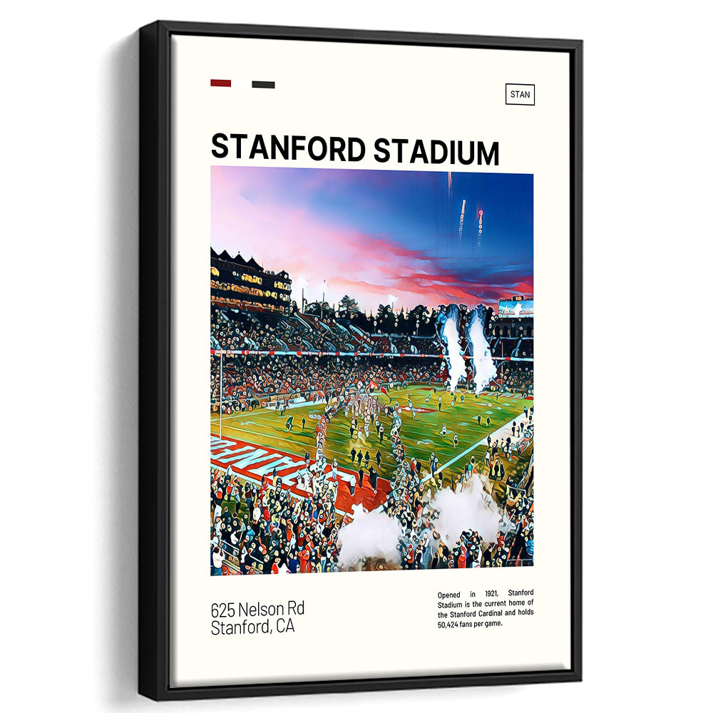 Stanford Stadium Print, Stanford Cardinal Stadium Canvas Art, Man Cave Gift, Floating Framed Canvas Print Wall Art