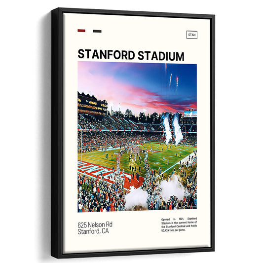 Stanford Stadium Print, Stanford Cardinal Stadium Canvas Art, Man Cave Gift, Floating Framed Canvas Print Wall Art