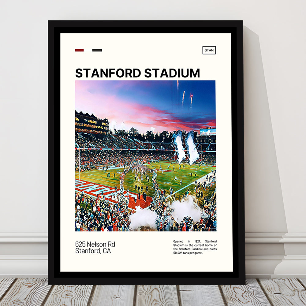 Stanford Stadium Print, Stanford Cardinal Stadium Canvas Art, Man Cave Gift, Floating Framed Canvas Print Wall Art