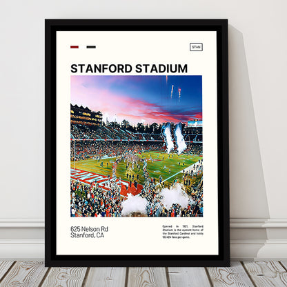 Stanford Stadium Print, Stanford Cardinal Stadium Canvas Art, Man Cave Gift, Floating Framed Canvas Print Wall Art