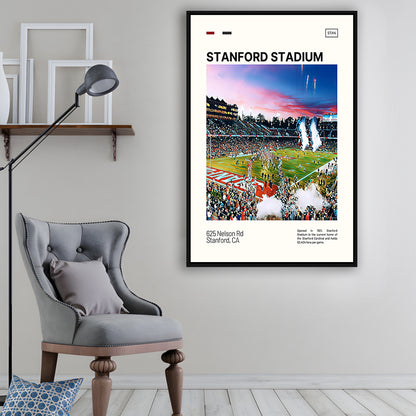 Stanford Stadium Print, Stanford Cardinal Stadium Canvas Art, Man Cave Gift, Floating Framed Canvas Print Wall Art