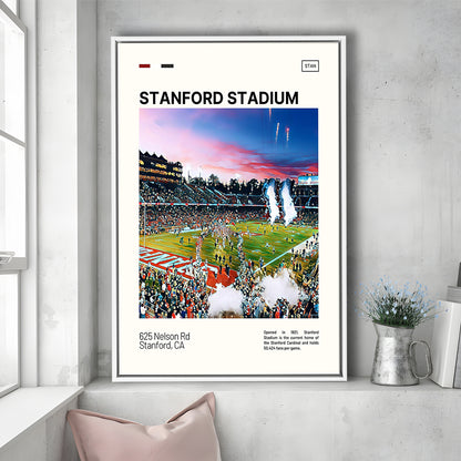 Stanford Stadium Print, Stanford Cardinal Stadium Canvas Art, Man Cave Gift, Floating Framed Canvas Print Wall Art