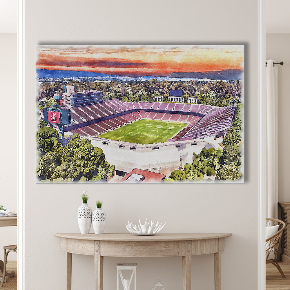 Stanford Painting Stadium Watercolor, Stanford California Watercolor, Sport Art, Gifts for him, Canvas Print Wall Art