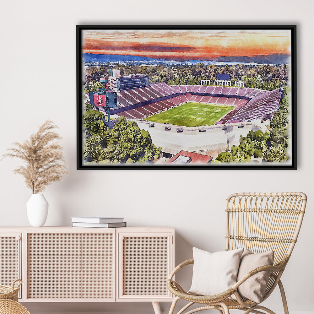 Stanford Painting Stadium Watercolor, Stanford California Watercolor, Sport Gift Art, Framed Canvas Print Wall Art