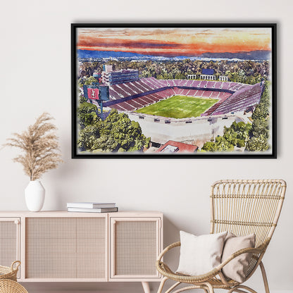 Stanford Painting Stadium Watercolor, Stanford California Watercolor, Sport Gift Art, Framed Canvas Print Wall Art