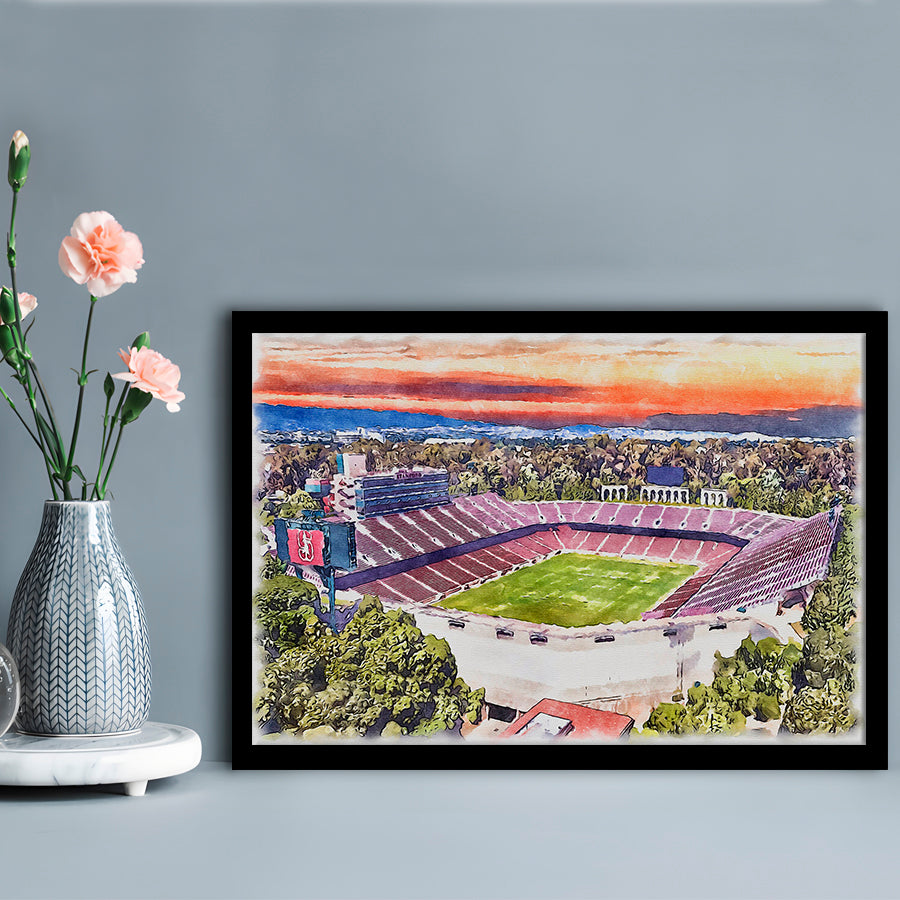 Stanford Painting Stadium Watercolor, Stanford California Watercolor, Sport Gift Art, Framed Art Print Wall Decor
