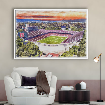 Stanford Painting Stadium Watercolor, Stanford California Watercolor, Sport Gift Art, Framed Canvas Print Wall Art