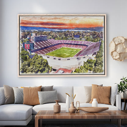 Stanford Painting Stadium Watercolor, Stanford California Watercolor, Sport Gift Art, Framed Canvas Print Wall Art