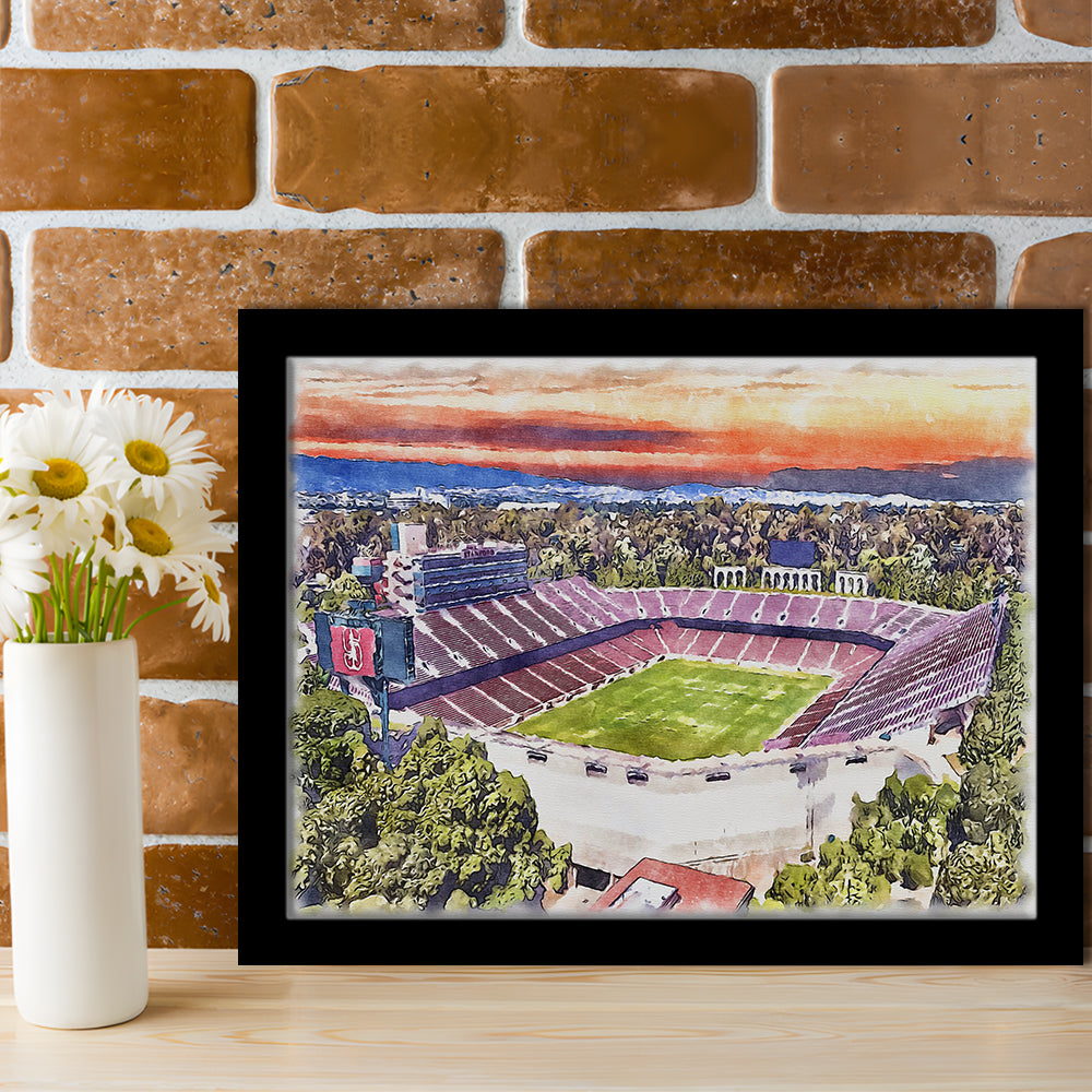 Stanford Painting Stadium Watercolor, Stanford California Watercolor, Sport Gift Art, Framed Art Print Wall Decor