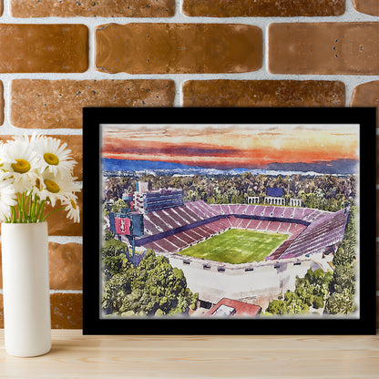 Stanford Painting Stadium Watercolor, Stanford California Watercolor, Sport Gift Art, Framed Art Print Wall Decor