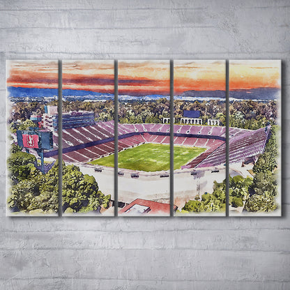 Stanford Painting Stadium Watercolor, Stanford California Watercolor, Sport Art, Extra Large Canvas Print Wall Art