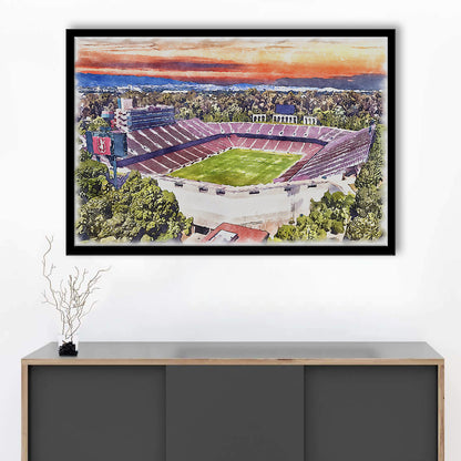 Stanford Painting Stadium Watercolor, Stanford California Watercolor, Sport Gift Art, Framed Art Print Wall Decor