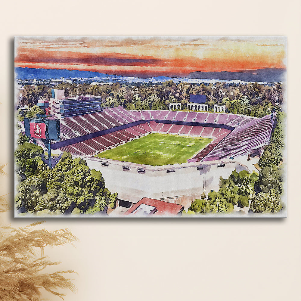 Stanford Painting Stadium Watercolor, Stanford California Watercolor, Sport Art, Gifts for him, Canvas Print Wall Art