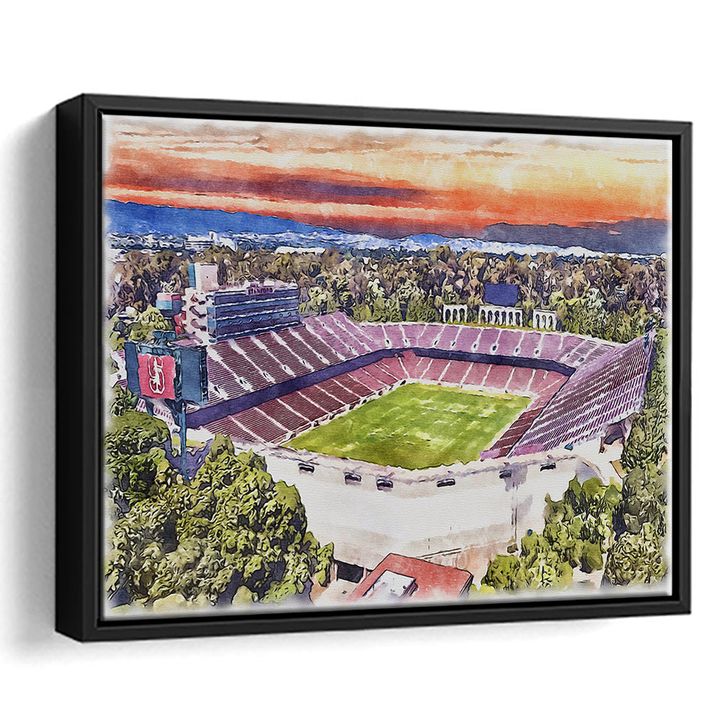 Stanford Painting Stadium Watercolor, Stanford California Watercolor, Sport Gift Art, Framed Canvas Print Wall Art