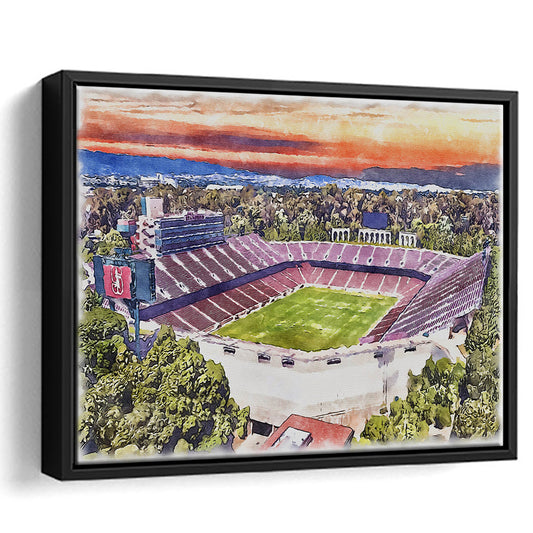 Stanford Painting Stadium Watercolor, Stanford California Watercolor, Sport Gift Art, Framed Canvas Print Wall Art