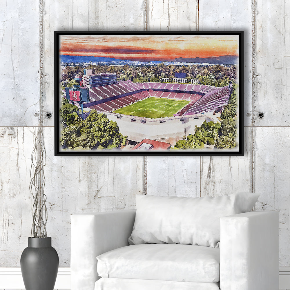 Stanford Painting Stadium Watercolor, Stanford California Watercolor, Sport Gift Art, Framed Canvas Print Wall Art