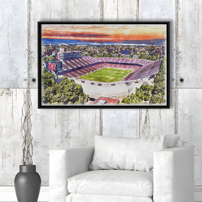 Stanford Painting Stadium Watercolor, Stanford California Watercolor, Sport Gift Art, Framed Canvas Print Wall Art