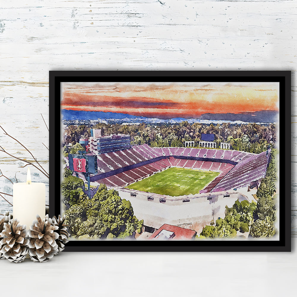 Stanford Painting Stadium Watercolor, Stanford California Watercolor, Sport Gift Art, Framed Canvas Print Wall Art