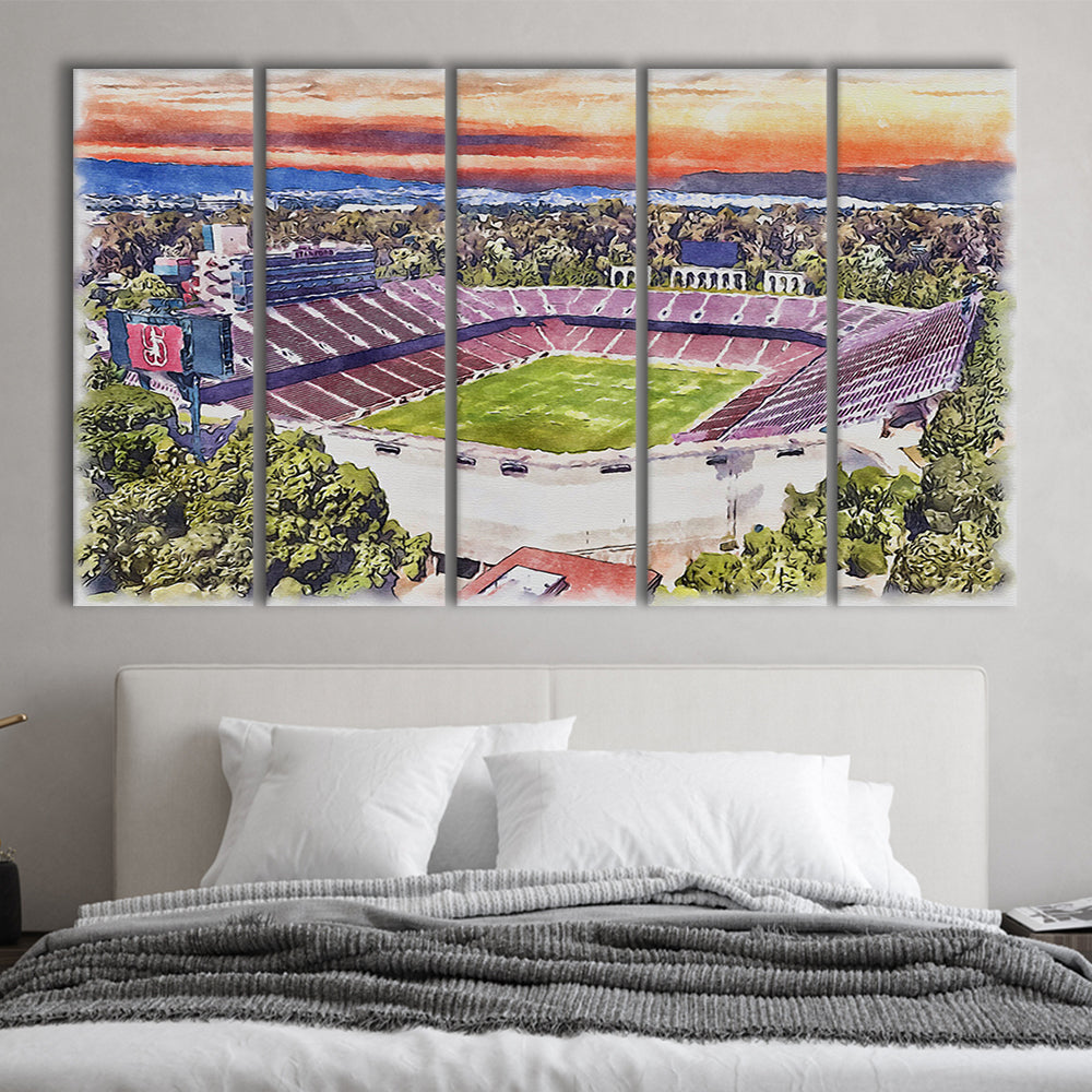 Stanford Painting Stadium Watercolor, Stanford California Watercolor, Sport Art, Extra Large Canvas Print Wall Art