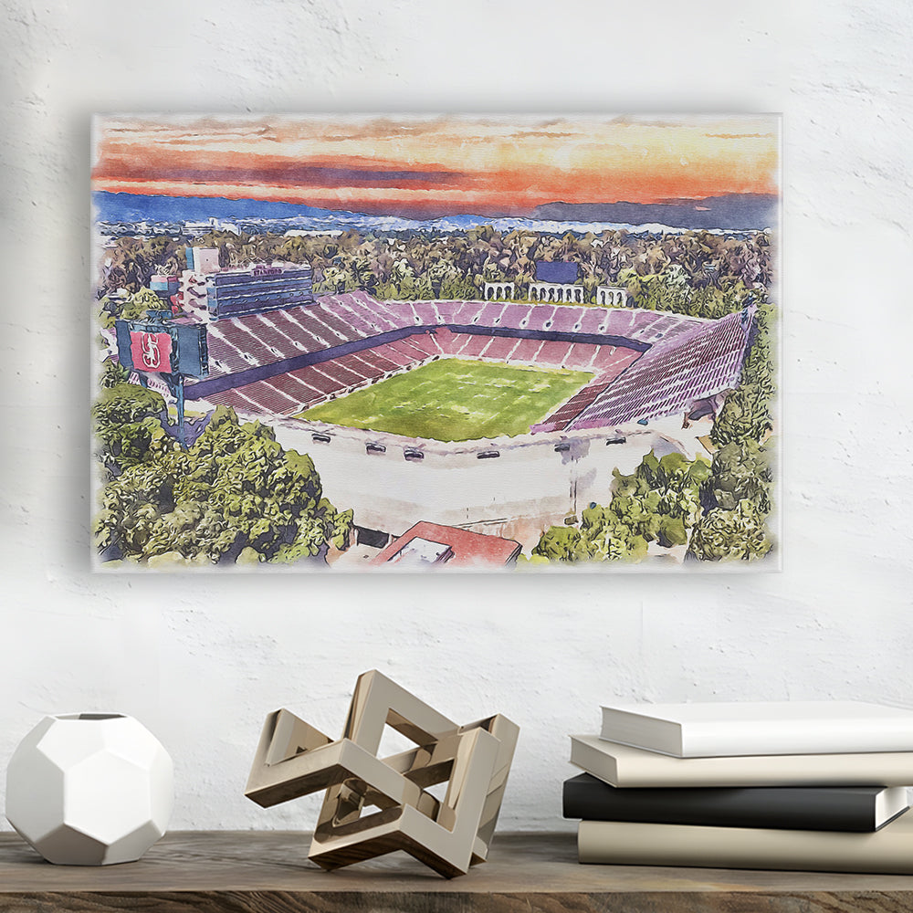 Stanford Painting Stadium Watercolor, Stanford California Watercolor, Sport Art, Gifts for him, Canvas Print Wall Art