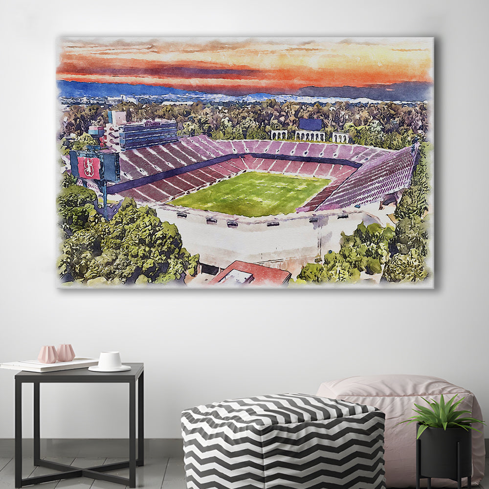 Stanford Painting Stadium Watercolor, Stanford California Watercolor, Sport Art, Gifts for him, Canvas Print Wall Art